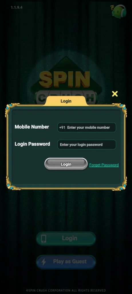 Spin Crush Register