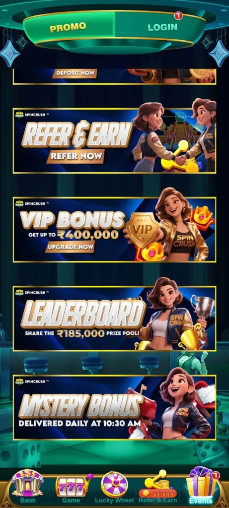 Spin Crush Bonuses And Events